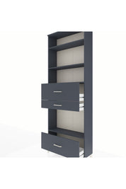 Arges Dolap 4 Raflı 3 Çekmeceli 88x30x243 Antrasit-Antrasit