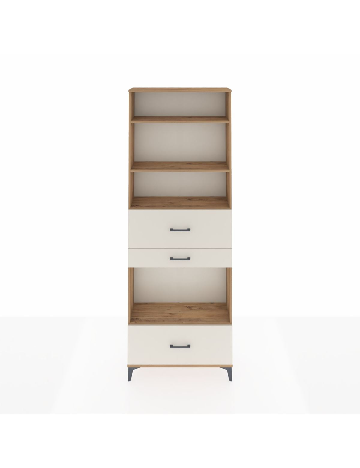 Arges Dolap 4 Raflı 3 Çekmeceli 88x30x243 Çam-Aytaşı