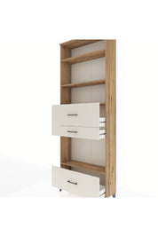 Arges Dolap 4 Raflı 3 Çekmeceli 88x30x243 Çam-Aytaşı