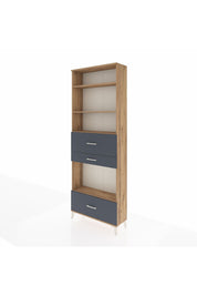 Arges Dolap 4 Raflı 3 Çekmeceli 88x30x243 Çam-Antrasit