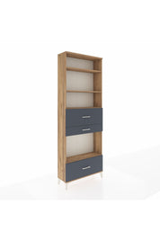 Arges Dolap 4 Raflı 3 Çekmeceli 88x30x243 Çam-Antrasit