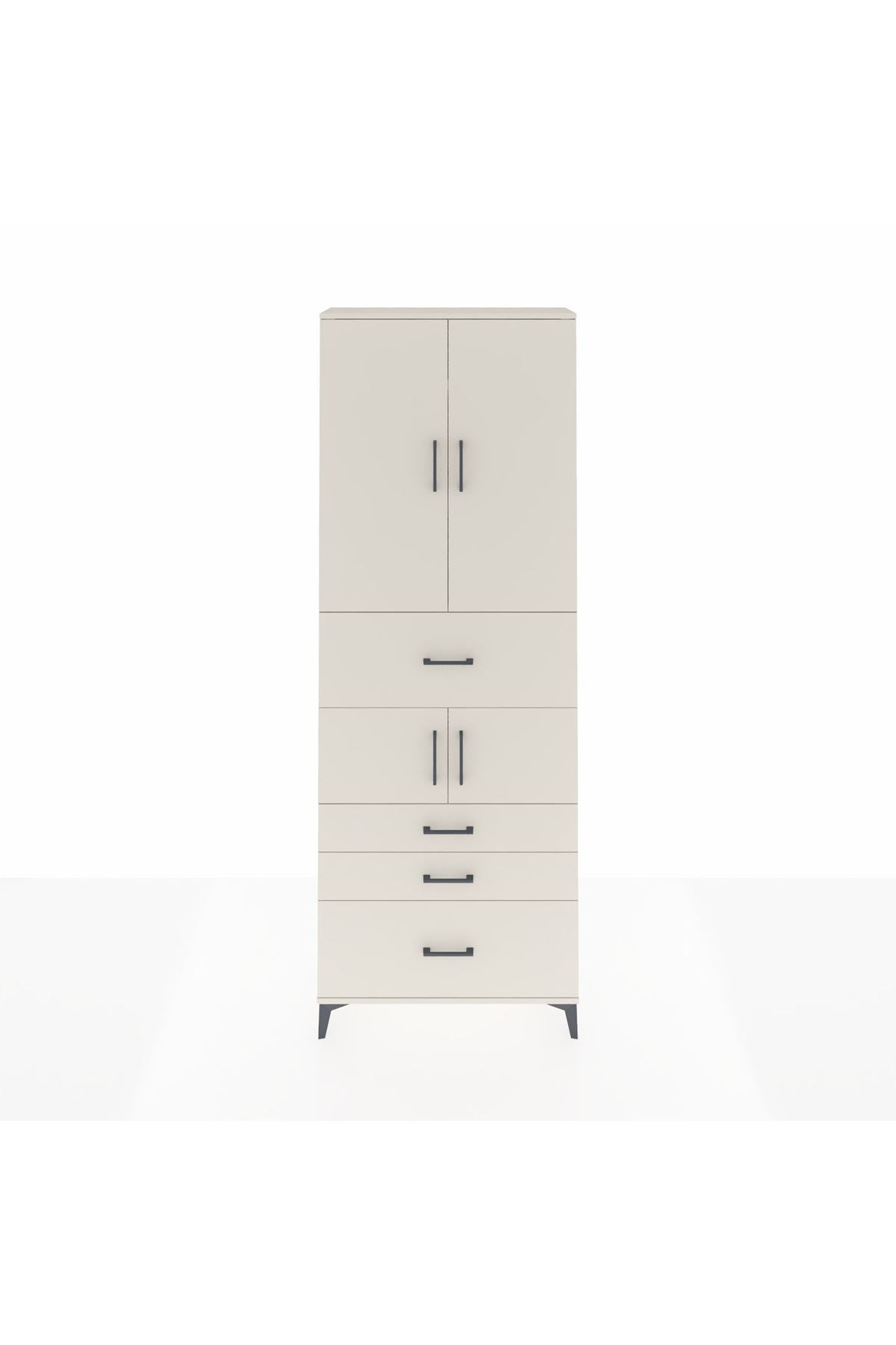 Arges Dolap 4 Raflı 4 Çekmeceli 4 Kapaklı 88x30x243 Aytaşı-Aytaşı