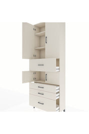 Arges Dolap 4 Raflı 4 Çekmeceli 4 Kapaklı 88x30x243 Aytaşı-Aytaşı