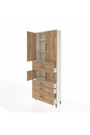 Arges Dolap 4 Raflı 4 Çekmeceli 4 Kapaklı 88x30x243 Aytaşı-Çam