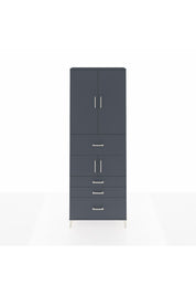 Arges Dolap 4 Raflı 4 Çekmeceli 4 Kapaklı 88x30x243 Antrasit-Antrasit
