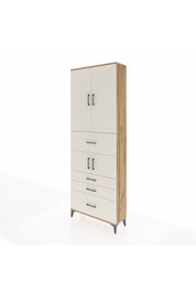 Arges Dolap 4 Raflı 4 Çekmeceli 4 Kapaklı 88x30x243 Çam-Aytaşı
