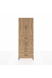 Arges Dolap 4 Raflı 4 Çekmeceli 4 Kapaklı 88x30x243 Çam-Çam