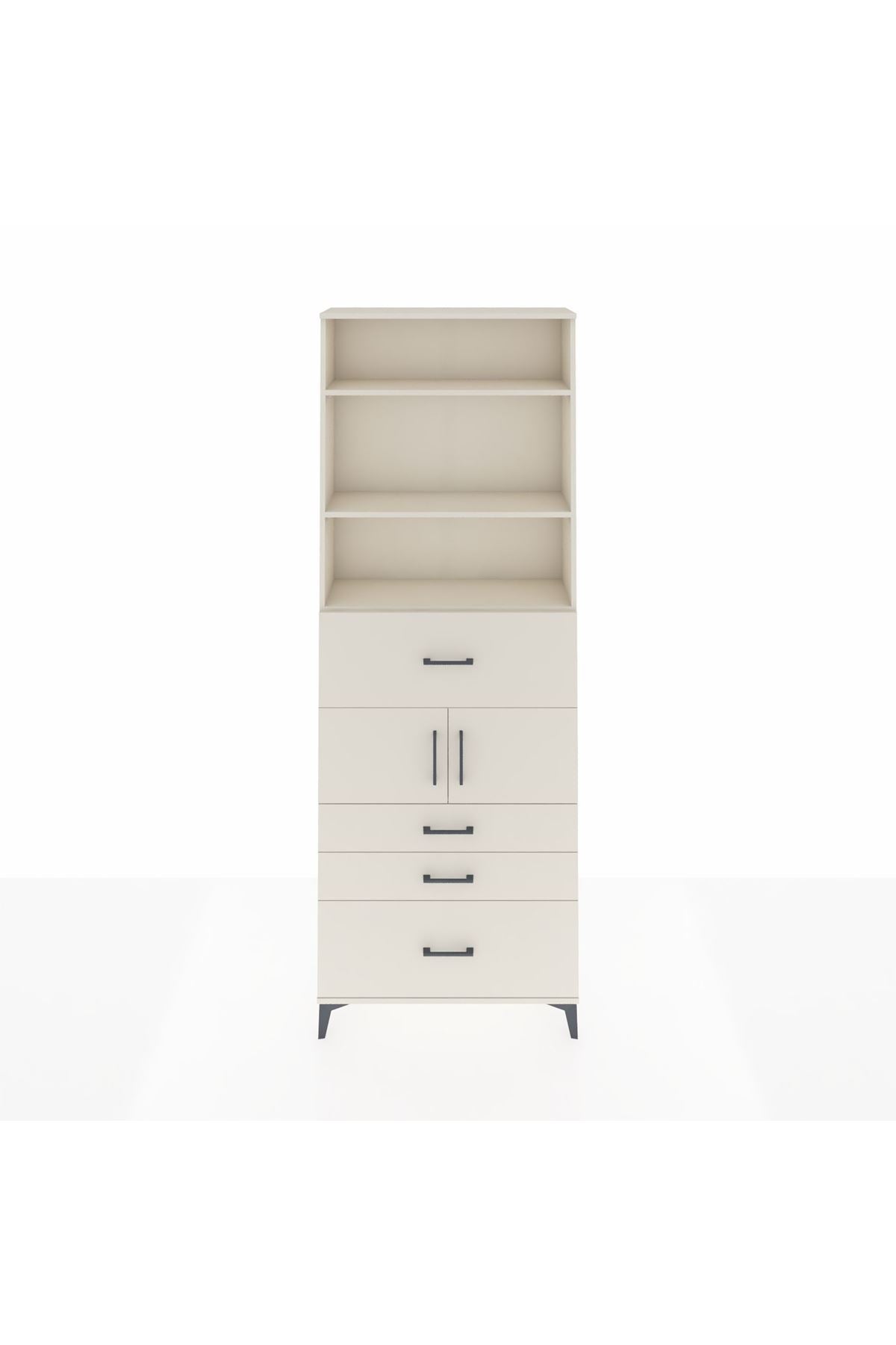 Arges Dolap 4 Raflı 4 Çekmeceli 2 Kapaklı 88x30x243 Aytaşı-Aytaşı