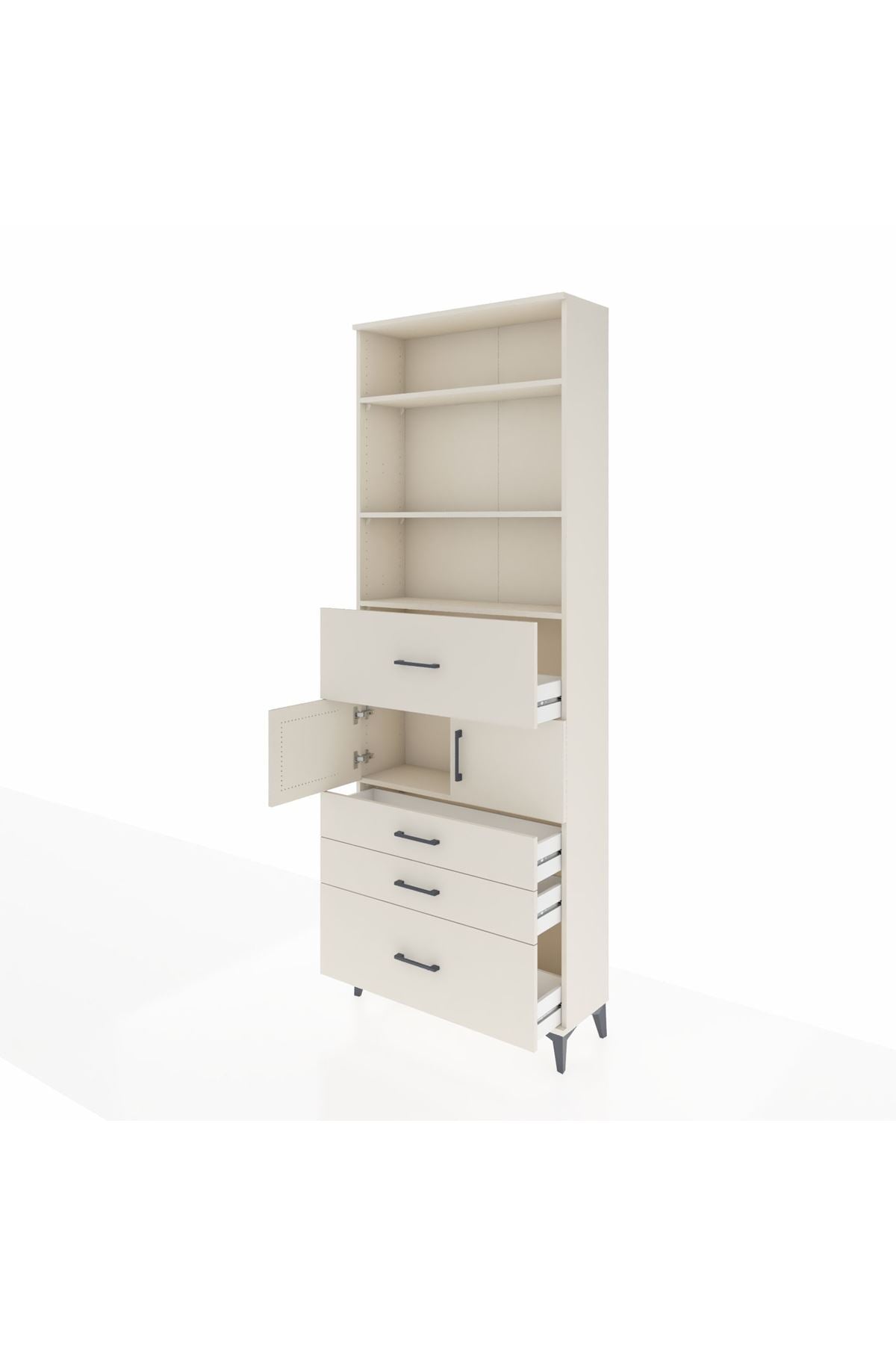 Arges Dolap 4 Raflı 4 Çekmeceli 2 Kapaklı 88x30x243 Aytaşı-Aytaşı