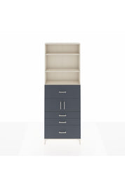 Arges Dolap 4 Raflı 4 Çekmeceli 2 Kapaklı 88x30x243 Aytaşı-Antrasit