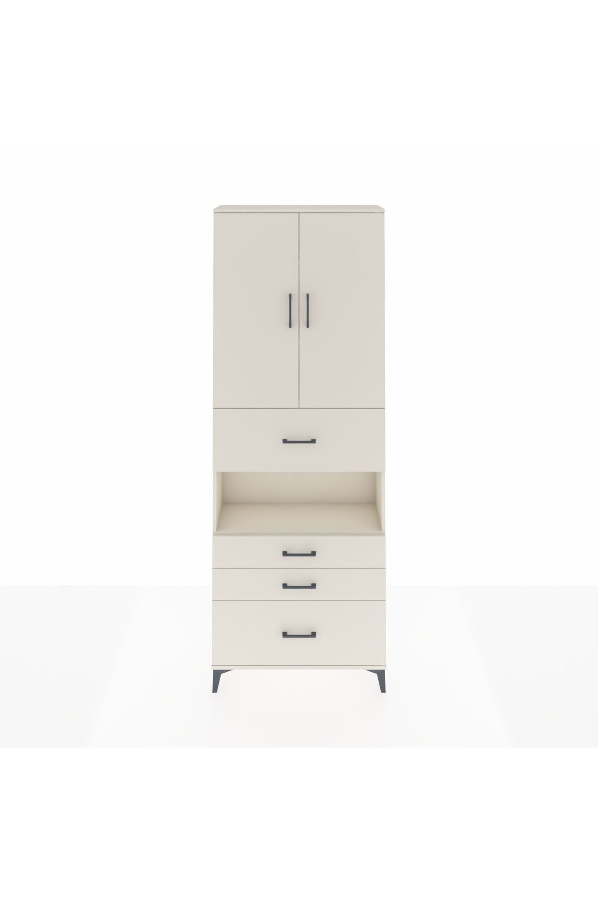 Arges Dolap 4 Raflı 4 Çekmeceli 2 Kapaklı 88x30x243 Aytaşı-Aytaşı