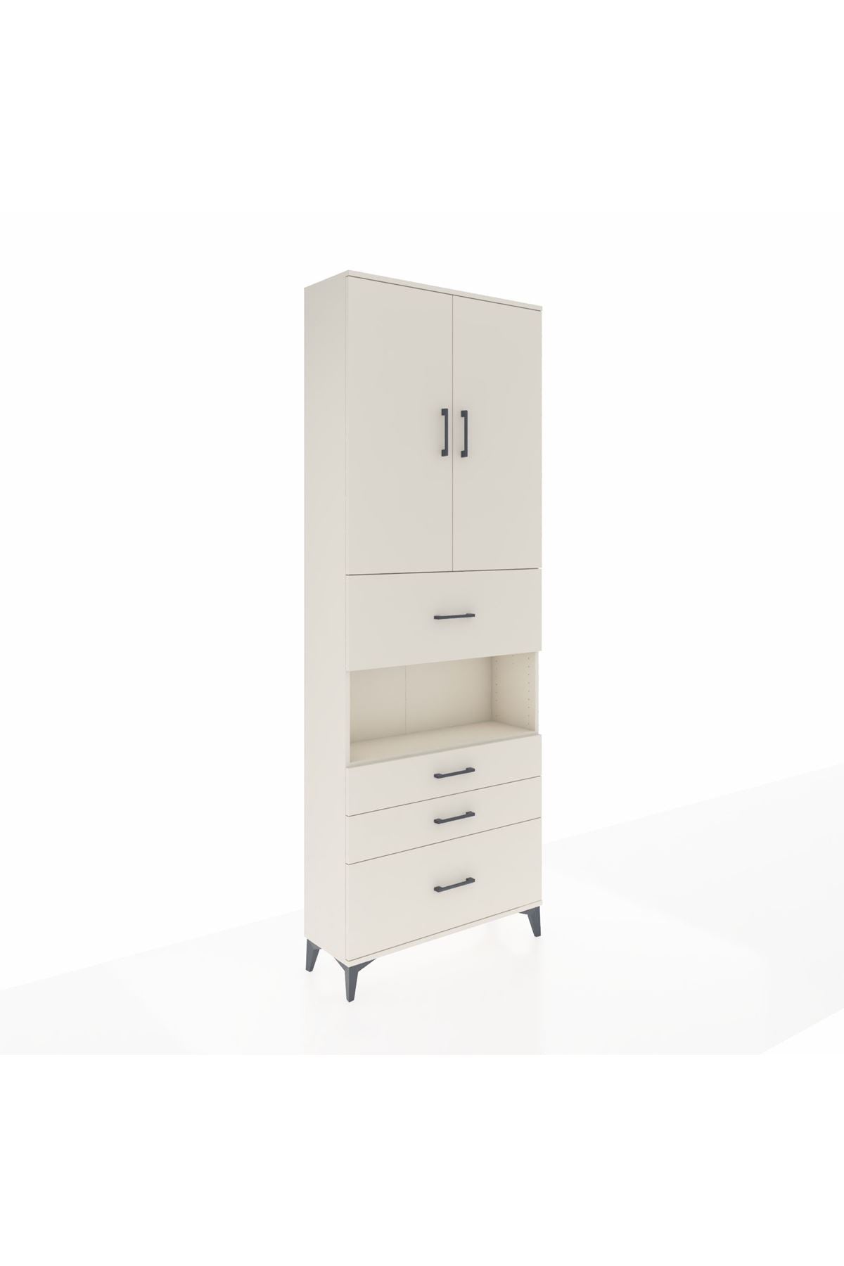 Arges Dolap 4 Raflı 4 Çekmeceli 2 Kapaklı 88x30x243 Aytaşı-Aytaşı