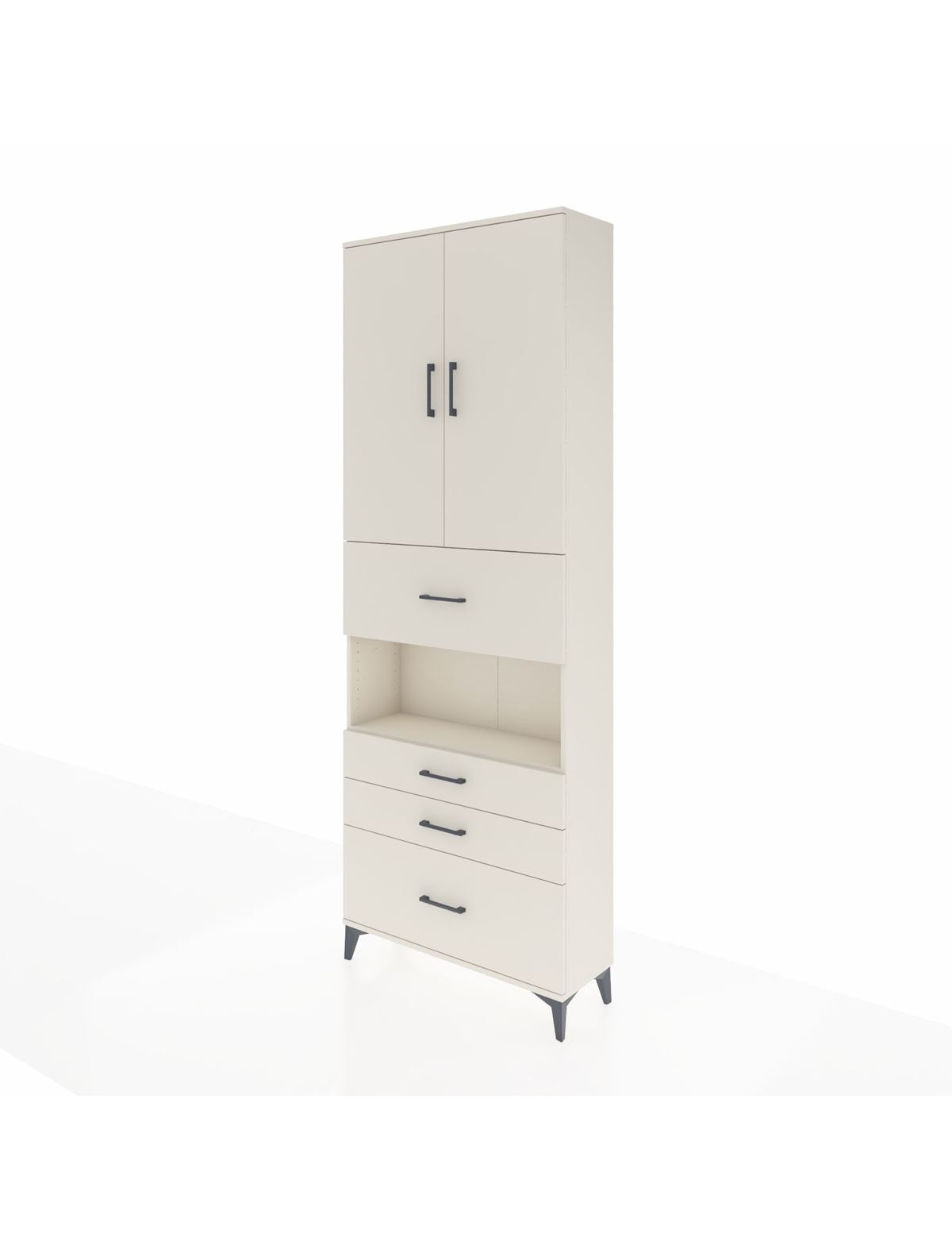 Arges Dolap 4 Raflı 4 Çekmeceli 2 Kapaklı 88x30x243 - S33M177V1A