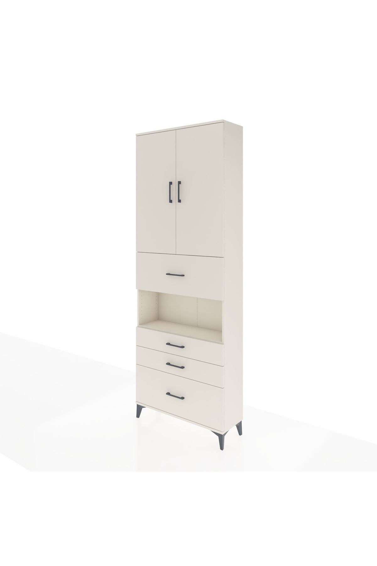 Arges Dolap 4 Raflı 4 Çekmeceli 2 Kapaklı 88x30x243 Aytaşı-Aytaşı