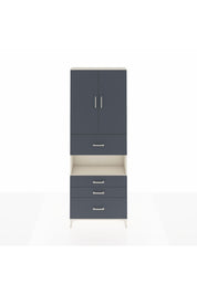 Arges Dolap 4 Raflı 4 Çekmeceli 2 Kapaklı 88x30x243 Aytaşı-Antrasit