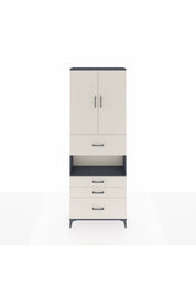 Arges Dolap 4 Raflı 4 Çekmeceli 2 Kapaklı 88x30x243 Antrasit-Aytaşı