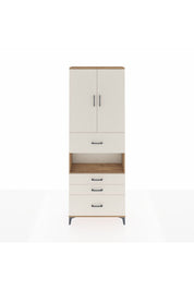 Arges Dolap 4 Raflı 4 Çekmeceli 2 Kapaklı 88x30x243 Çam-Aytaşı