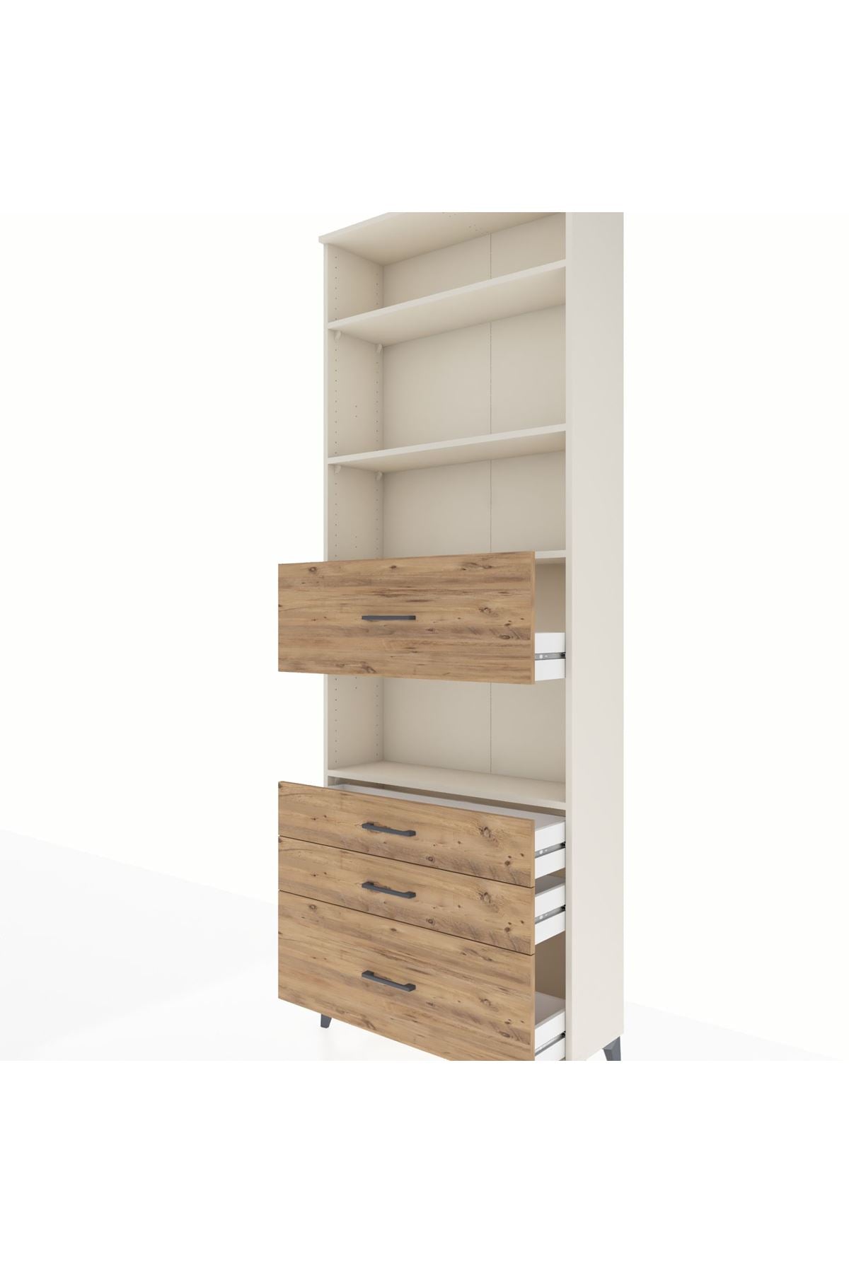 Arges Dolap 4 Raflı 4 Çekmeceli 88x30x243 Aytaşı-Çam