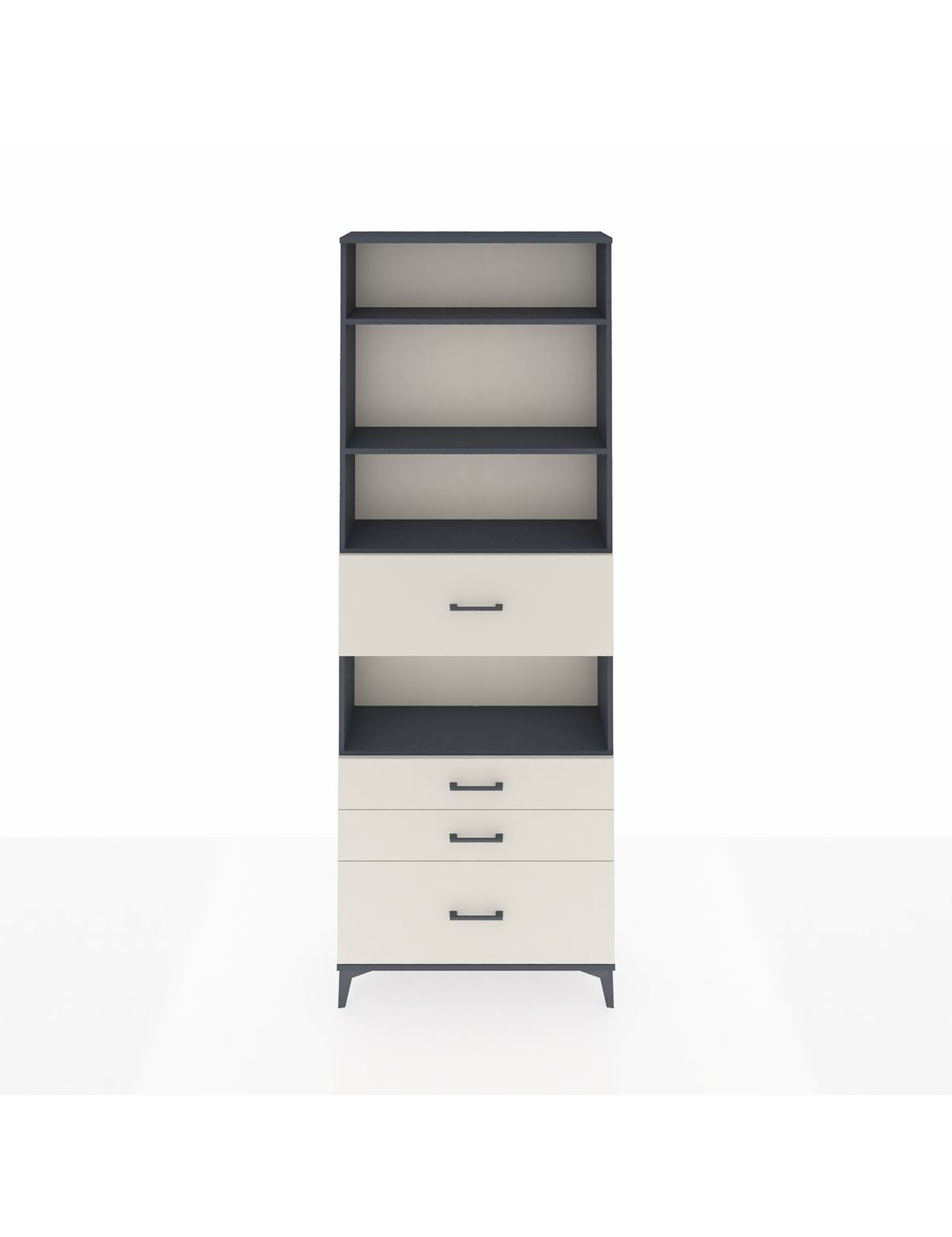 Arges Dolap 4 Raflı 4 Çekmeceli 88x30x243 Antrasit-Aytaşı