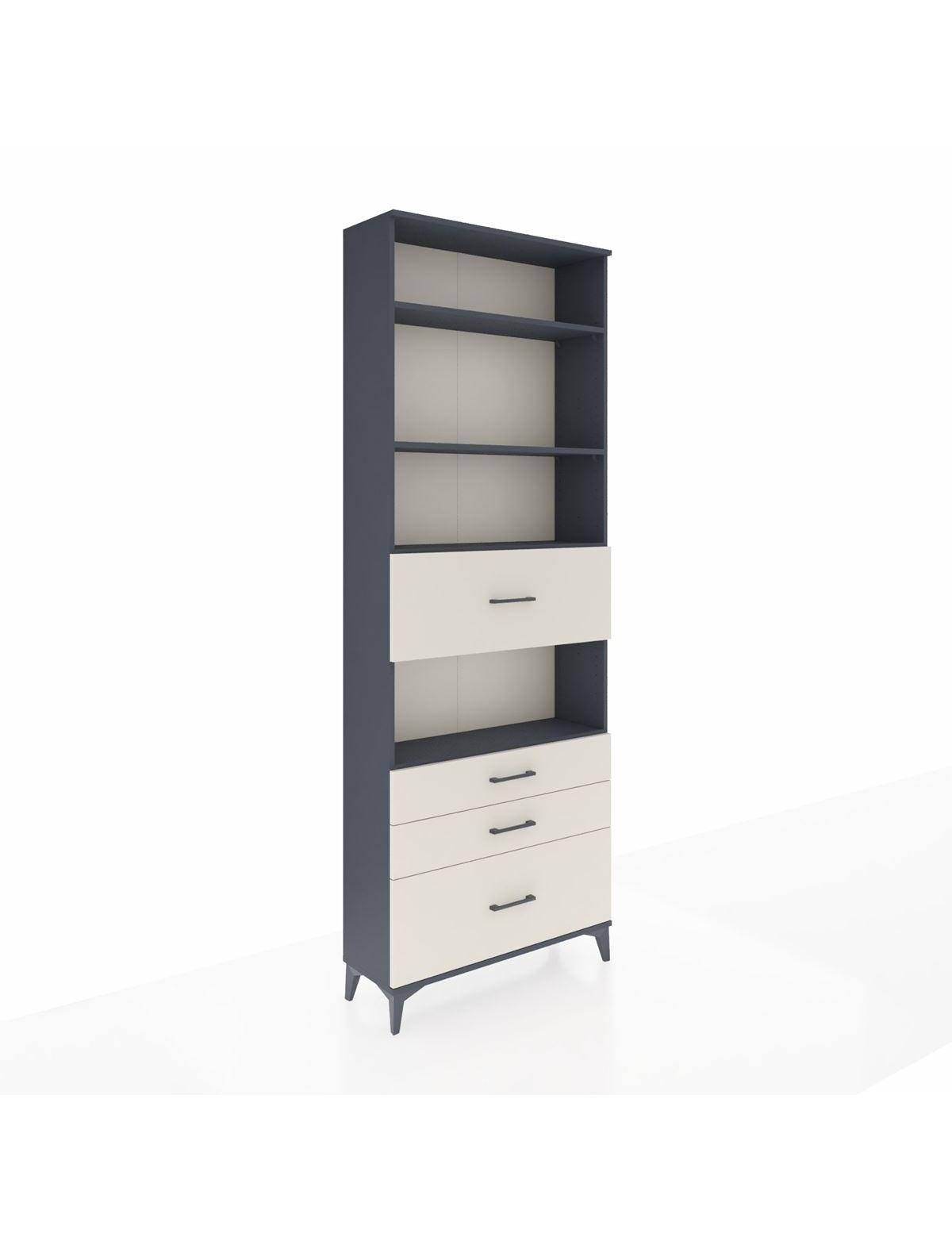 Arges Dolap 4 Raflı 4 Çekmeceli 88x30x243 Antrasit-Aytaşı