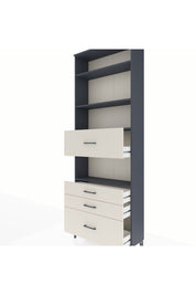 Arges Dolap 4 Raflı 4 Çekmeceli 88x30x243 Antrasit-Aytaşı