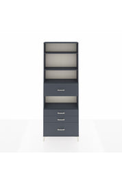 Arges Dolap 4 Raflı 4 Çekmeceli 88x30x243 Antrasit-Antrasit