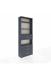 Arges Dolap 4 Raflı 4 Çekmeceli 88x30x243 Antrasit-Antrasit