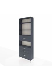 Arges Dolap 4 Raflı 4 Çekmeceli 88x30x243 Antrasit-Antrasit