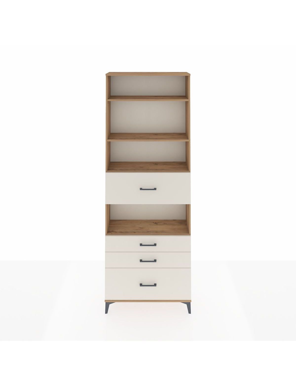 Arges Dolap 4 Raflı 4 Çekmeceli 88x30x243 Çam-Aytaşı