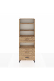 Arges Dolap 4 Raflı 4 Çekmeceli 88x30x243 Çam-Çam