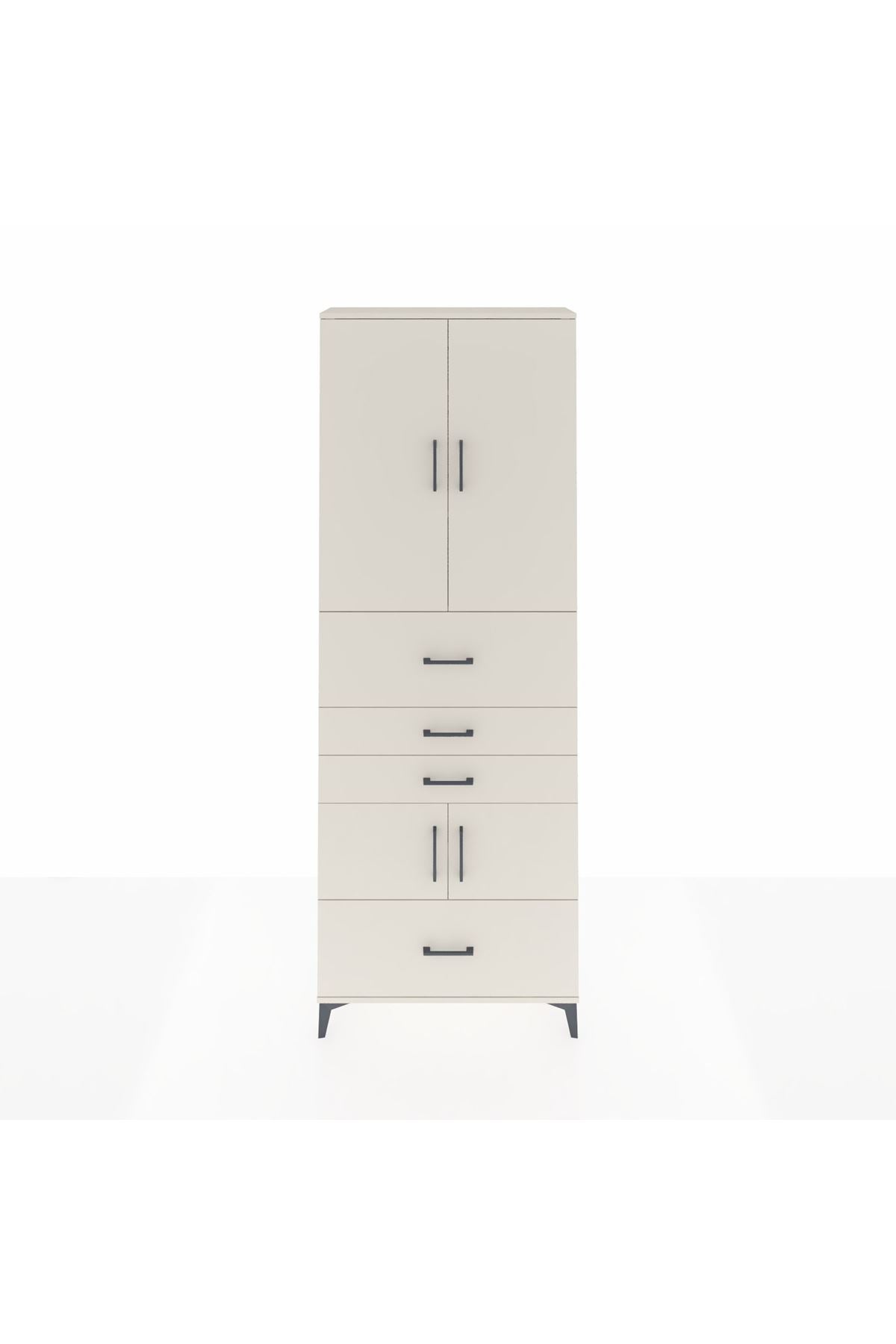 Arges Dolap 4 Raflı 4 Çekmeceli 4 Kapaklı 88x30x243 Aytaşı-Aytaşı