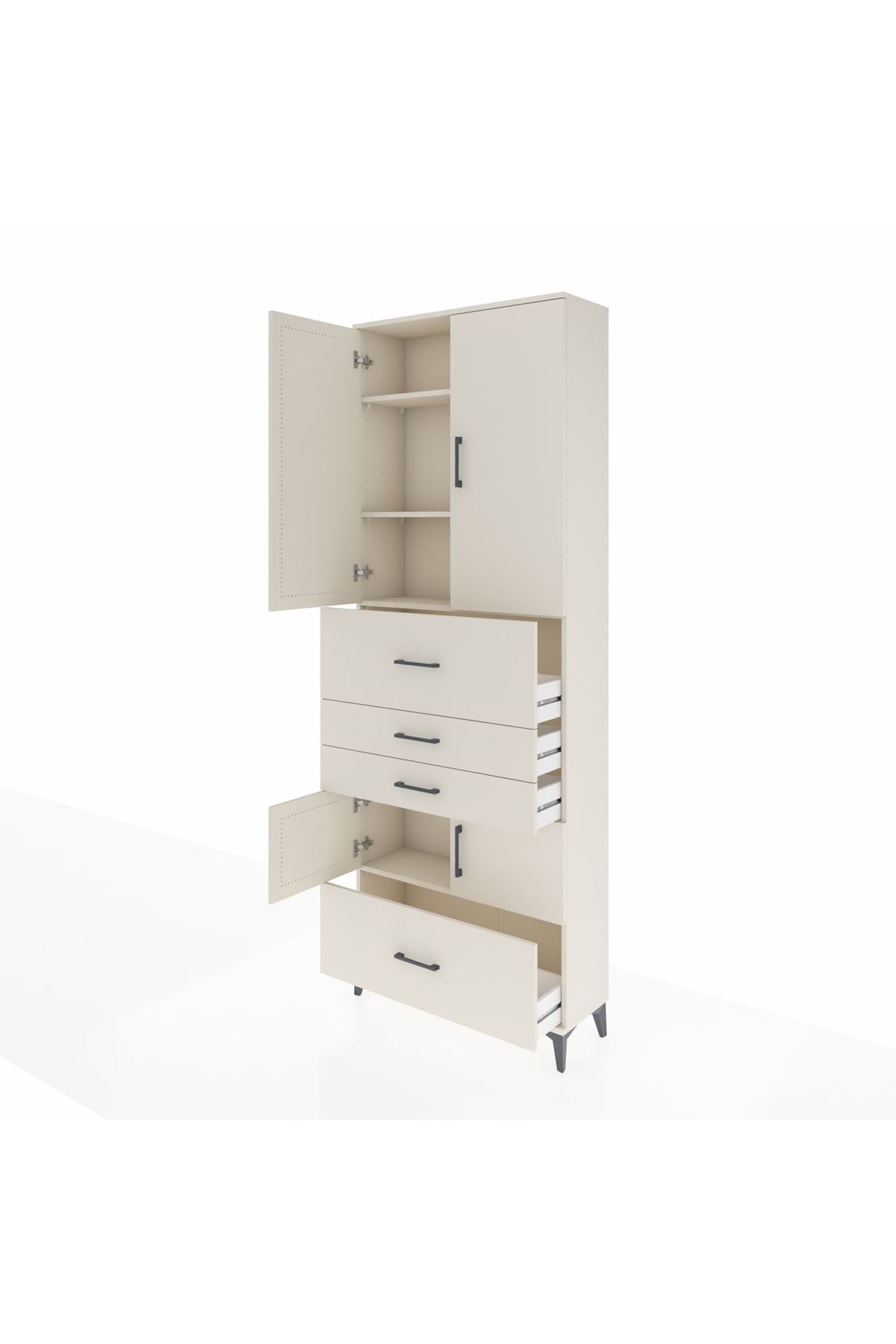 Arges Dolap 4 Raflı 4 Çekmeceli 4 Kapaklı 88x30x243 Aytaşı-Aytaşı