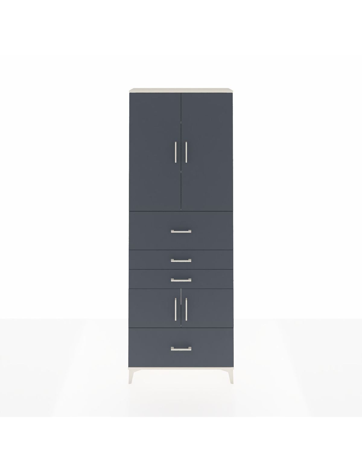 Arges Dolap 4 Raflı 4 Çekmeceli 4 Kapaklı 88x30x243 Aytaşı-Antrasit