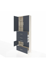 Arges Dolap 4 Raflı 4 Çekmeceli 4 Kapaklı 88x30x243 Aytaşı-Antrasit