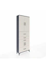 Arges Dolap 4 Raflı 4 Çekmeceli 4 Kapaklı 88x30x243 Antrasit-Aytaşı