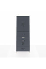 Arges Dolap 4 Raflı 4 Çekmeceli 4 Kapaklı 88x30x243 Antrasit-Antrasit