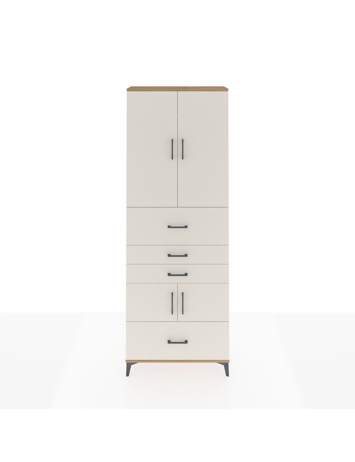 Arges Dolap 4 Raflı 4 Çekmeceli 4 Kapaklı 88x30x243 Çam-Aytaşı