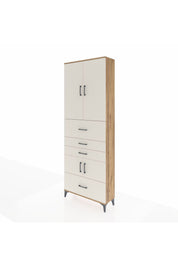 Arges Dolap 4 Raflı 4 Çekmeceli 4 Kapaklı 88x30x243 Çam-Aytaşı