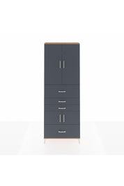 Arges Dolap 4 Raflı 4 Çekmeceli 4 Kapaklı 88x30x243 Çam-Antrasit