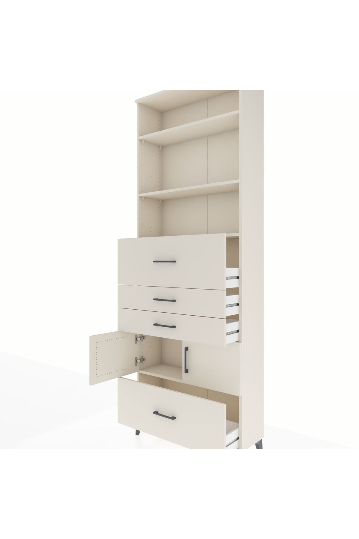 Arges Dolap 4 Raflı 4 Çekmeceli 2 Kapaklı 88x30x243 Aytaşı-Aytaşı