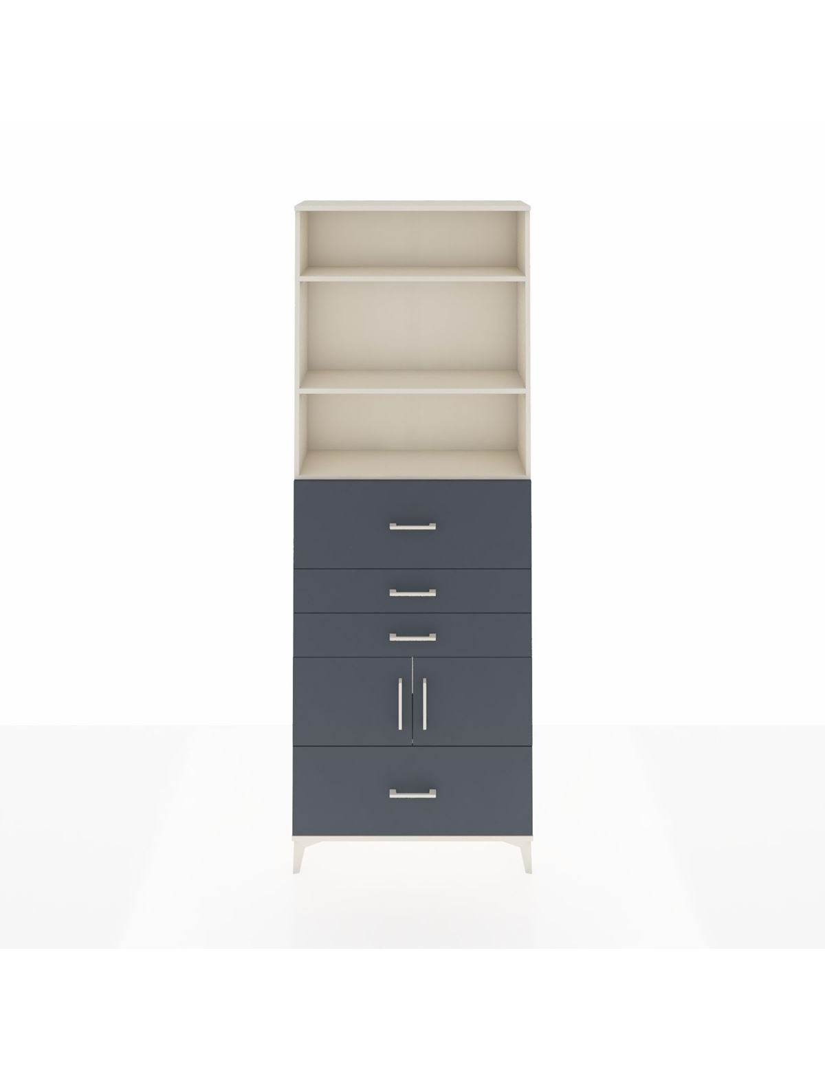 Arges Dolap 4 Raflı 4 Çekmeceli 2 Kapaklı 88x30x243 Aytaşı-Antrasit