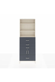 Arges Dolap 4 Raflı 4 Çekmeceli 2 Kapaklı 88x30x243 Aytaşı-Antrasit