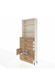 Arges Dolap 4 Raflı 4 Çekmeceli 2 Kapaklı 88x30x243 Aytaşı-Çam