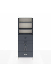 Arges Dolap 4 Raflı 4 Çekmeceli 2 Kapaklı 88x30x243 Antrasit-Antrasit