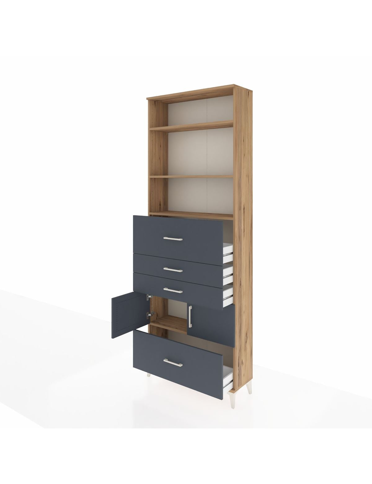 Arges Dolap 4 Raflı 4 Çekmeceli 2 Kapaklı 88x30x243 - S33M180V8A