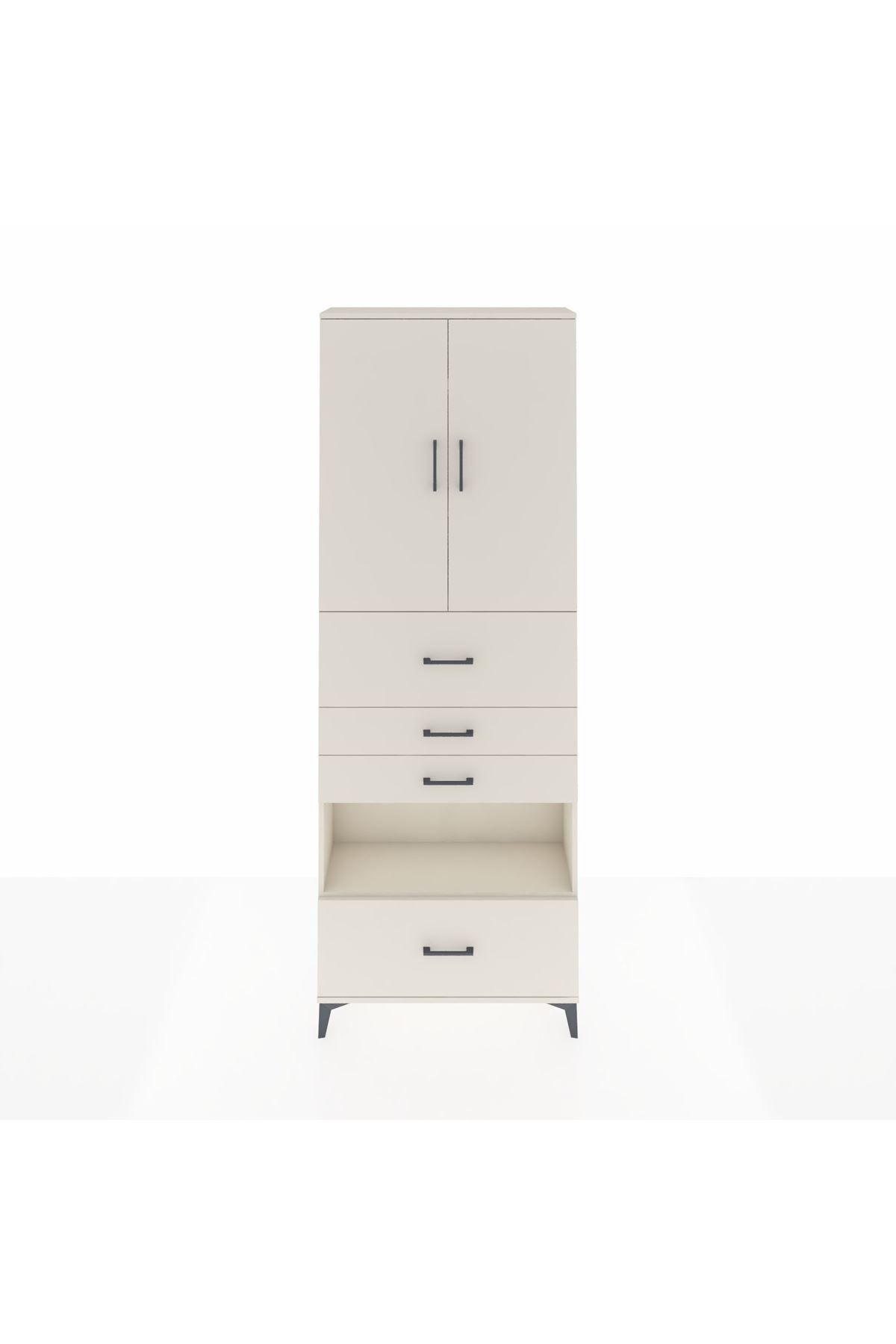 Arges Dolap 4 Raflı 4 Çekmeceli 2 Kapaklı 88x30x243 Aytaşı-Aytaşı