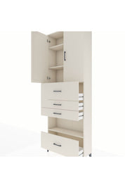 Arges Dolap 4 Raflı 4 Çekmeceli 2 Kapaklı 88x30x243 Aytaşı-Aytaşı