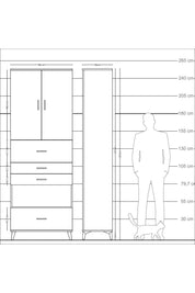 Arges Dolap 4 Raflı 4 Çekmeceli 2 Kapaklı 88x30x243 Aytaşı-Aytaşı