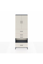 Arges Dolap 4 Raflı 4 Çekmeceli 2 Kapaklı 88x30x243 Antrasit-Aytaşı