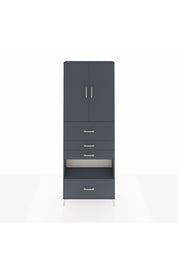 Arges Dolap 4 Raflı 4 Çekmeceli 2 Kapaklı 88x30x243 Antrasit-Antrasit